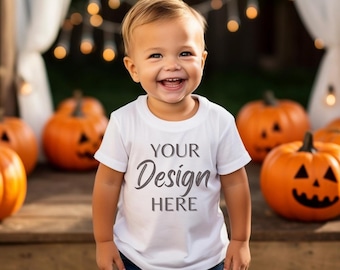 Bella Canvas 3001T Mockup, Toddler White Tshirt Mockup, Kids Tee Mockup, Halloween Mockup 3001T, White Tee Mock 3001T, Childs Mock Halloween