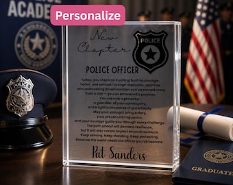 Nuovo capitolo personalizza il regalo per la polizia, regalo di laurea all'accademia, laurea dell'agente di polizia, laurea del poliziotto, nuovo agente di polizia, forze dell'ordine