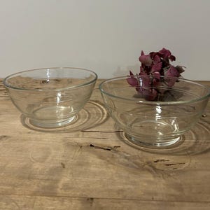 3 Antique DURALEX Bowls 1950/60 in transparent glass from France Breakfast souvenir of our youth Collection Decorative shelf crockery