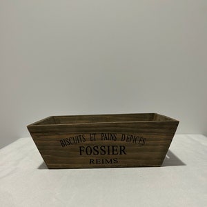 Vintage Wooden Crate "Fossier Reims Biscuits and Gingerbread" Box Decoration Container Composition Pot Kitchen Christmas Cagot