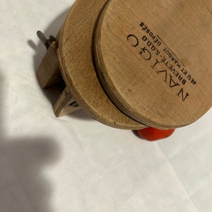Rare Old Wooden Jokari Game from the 1960s French Navigo Brand Tennis Racket and Ball Game Sport Boy and Girl Wooden Toy