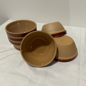 6 Vintage Glazed Stoneware Gien Bowls France Cereal Bowl Salad Bowl Retro Countryside Mixing Bowl Pottery Breakfast Container