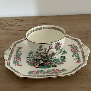 Plate and Bowl Breakfast Service Porcelain HAMMERSLEY and Co Decor Tree of Life Indian Tree LONGTON England Vintage Dish