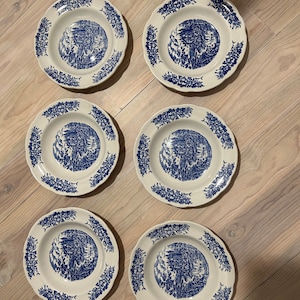 6 Pyroblan Porcelain Soup Plates Advertising BP Collection 1970 Vintage Tableware Tableware Service for Gîte