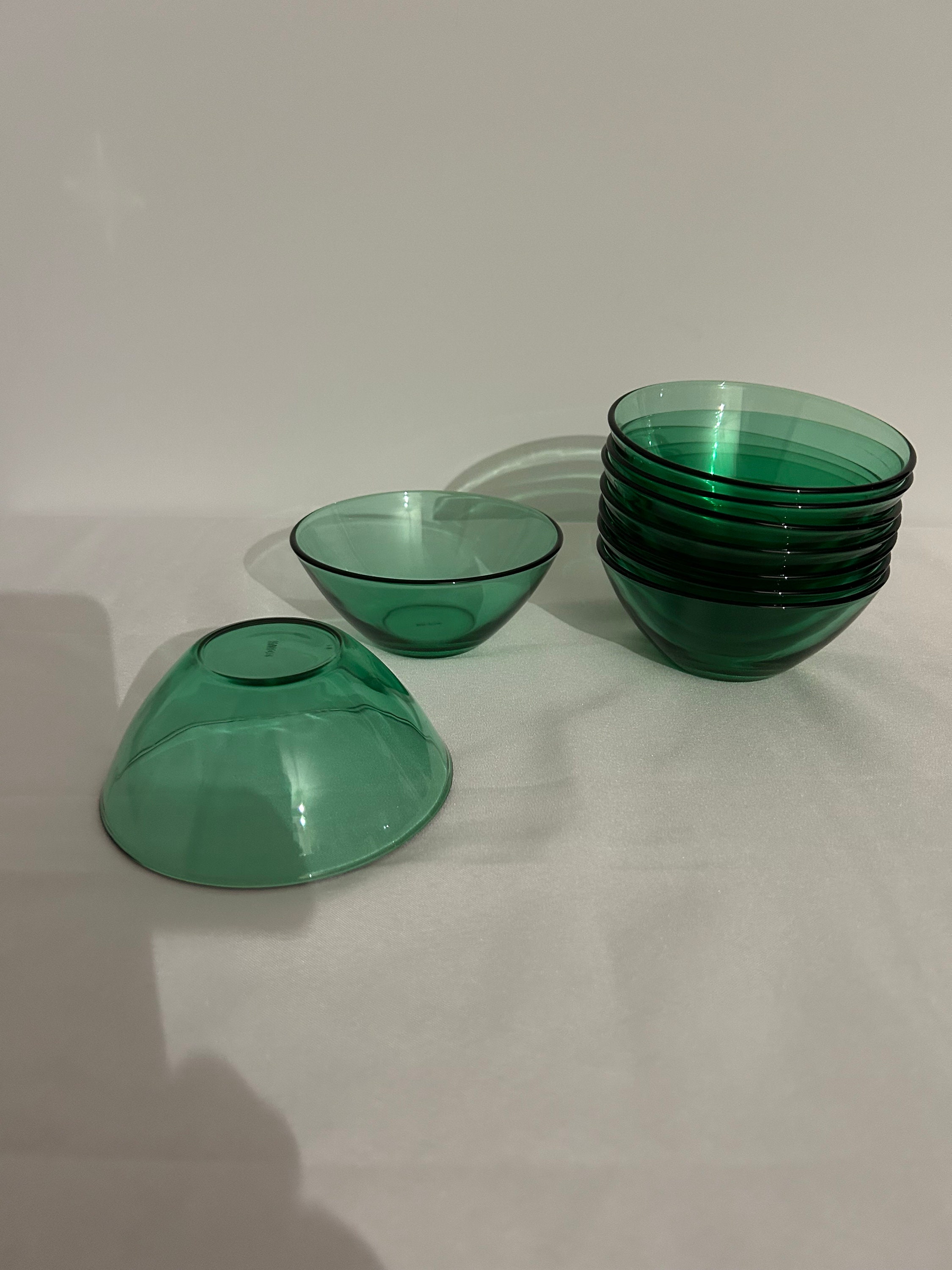 Bols en verre avec couvercles de couleur verts, lot 5 pièces pas cher