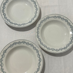 3 Opaque Porcelain Hollow Plates from Gien Vintage 1930 Terre de Fer &quot;Austerlitz&quot; /Tableware/Decorative Tableware/Table Service