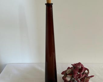 Rare Antique thick glass bottle France 1940 with stopper Vase Soliflore Flask Carafe Carafe Retro bathroom decoration