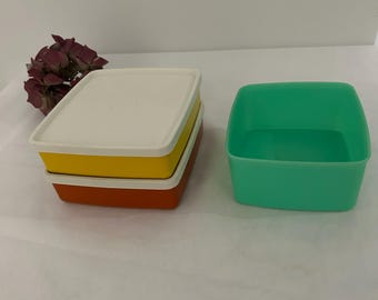 Lot De 2 Moules Tupperware Vintage – Vert Clair – Formes Cœur Et Carré – 4 Empreintes