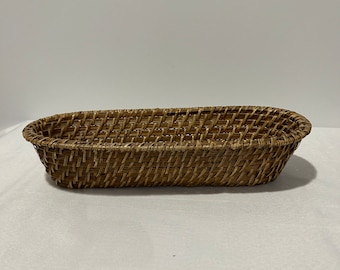 Handmade Woven Natural Rattan Basket/Basket Vintage French Popular 70s / Storage Basket / Boho Decoration / Home Design