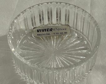 Goldsmith Cup in Transparent Cut and Chiseled Glass France 1950 / Ravier / Empty Pocket / Kitchen Bowl / Ramekin / Cup / Tableware