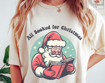 Bookish SVG Funny Christmas Reading Santa PNG Retro Holiday Clip Art for Librarian Book Lovers for Sublimation dtf Transfer svg for Cricut