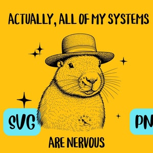 Capybara Mental Health PNG, Anxiety ADHD Capybara SVG, Nervous ...