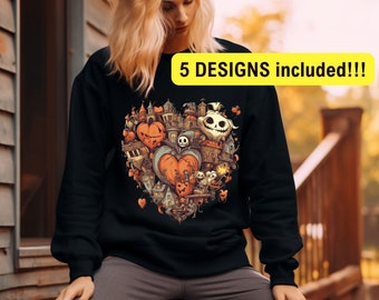 Love Halloween PNG, Cute Love Halloween Sublimation, Limited Edition, Skull Sublimation, spooky season, i heart halloween, digital download