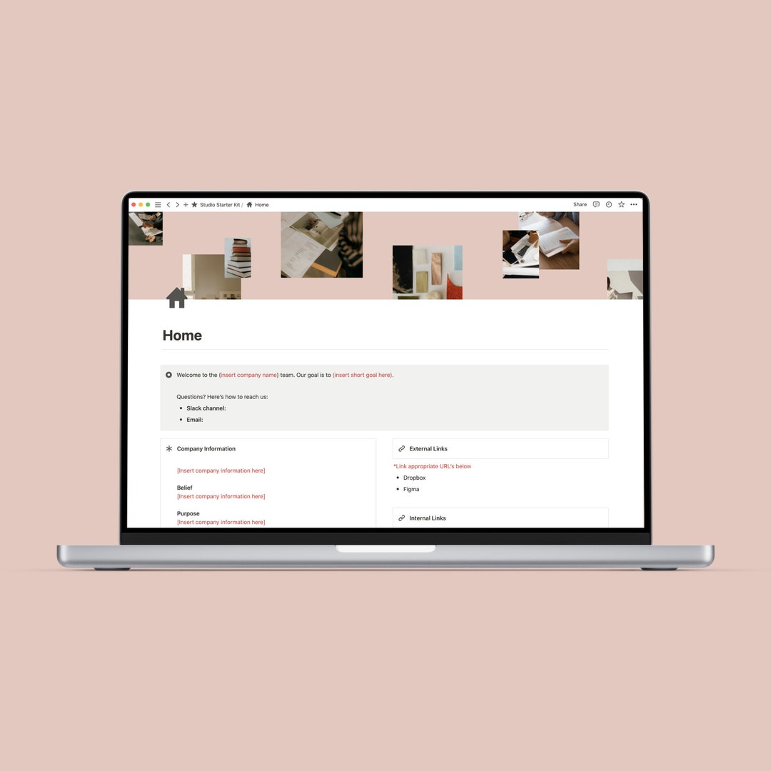 Studio Starter Kit Notion Template Etsy