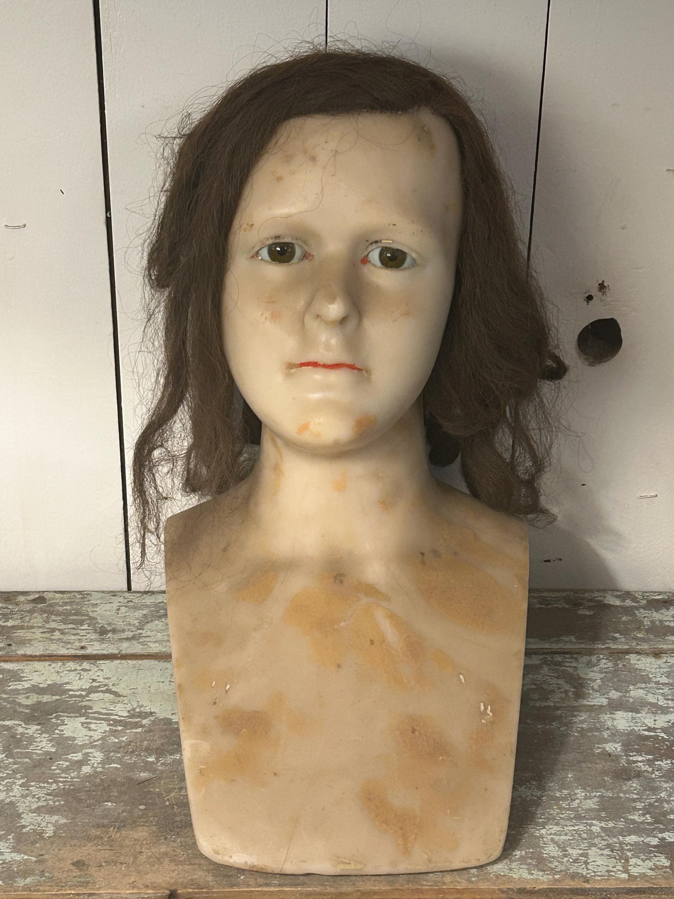 Antique Wax Mannequin Head - Etsy