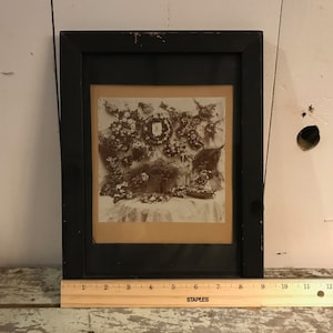 Antique framed funeral arrangement photograph