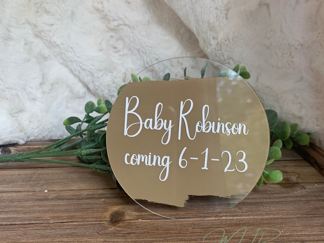 Acrylic Pregnancy Announcement Pregnancy Announcement Baby Etsy