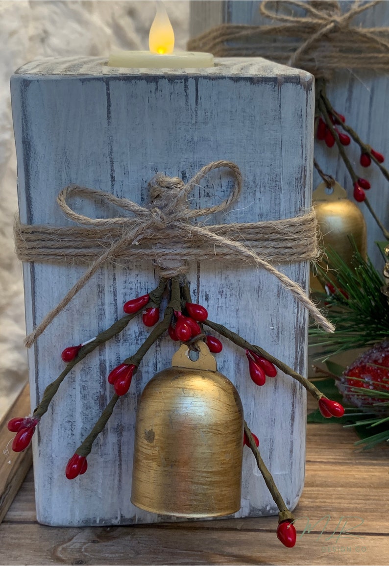 Rustic Wood Pillar Tealight Candle Holders for Christmas Etsy