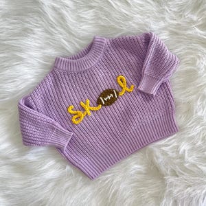 SKOL sweater, NFL hand embroidered baby and toddler sweater, kids football sweater, custom baby NFL sweater with football