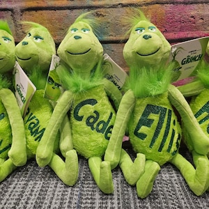 Personalised Grinch Teddy Green Custom Christmas Xmas Plush Soft Toy Filler  Unique Gift Present 2023