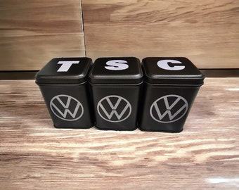 Campervan storage tins t5 t6 camper tea coffee sugar veedub