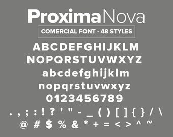 Proxima Nova Fuente Completa | 48 Estilos Descarga Digital ZIP OTF TTF | Sans Serif Moderna Profesional