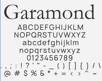 Garamond Font Family ZIP – Descarga Digital Tipografía Serif Premium para Diseño, Branding y Web Alta Resolución