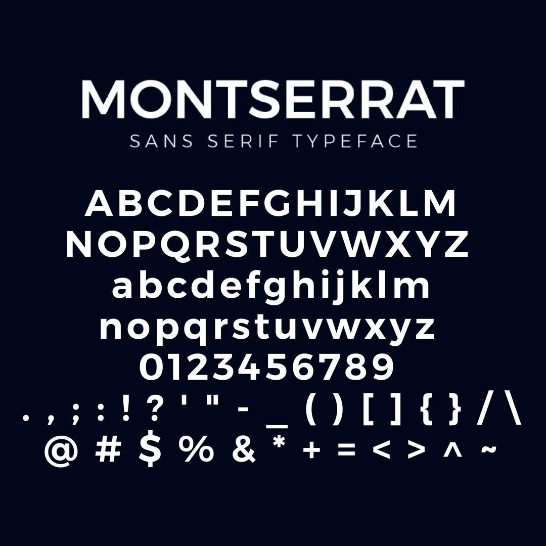Montserrat Family Font Modern Sans Serif Professional Typography For Montserrat Family Font Modern Sans Serif Professional Typography For