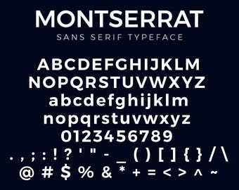 Familia tipográfica Montserrat, sans serif moderna y profesional para branding, diseño editorial y logotipos, paquete completo .zip