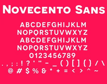 Novecento Font Family descarga .ZIP tipografía geométrica moderna sans serif diseño gráfico web branding editorial premium