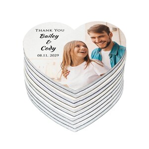 Personalized Picture Wedding Magnets - Custom Photo Favors, Thank You Magnets for Guests