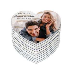 Personalized Heart Photo Magnets: Country Wedding Favor Keepsakes