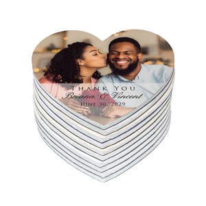 Personalized Wedding Photo Magnets: Heart Keepsake Favors