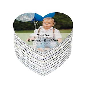 Imanes de cumpleaños, imán de recuerdo de fiesta, foto personalizada, regalo para invitados, imanes personalizados para el primer cumpleaños