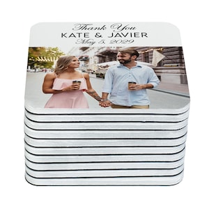 Imanes de agradecimiento, regalos de boda personalizados, imanes con fotos personalizados para invitados a la fiesta, reserva la fecha