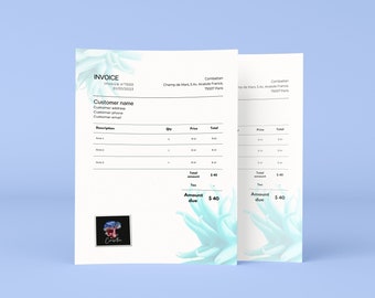 Invoice Template | US letter size | table + customizable logo on Canva | Design for professional