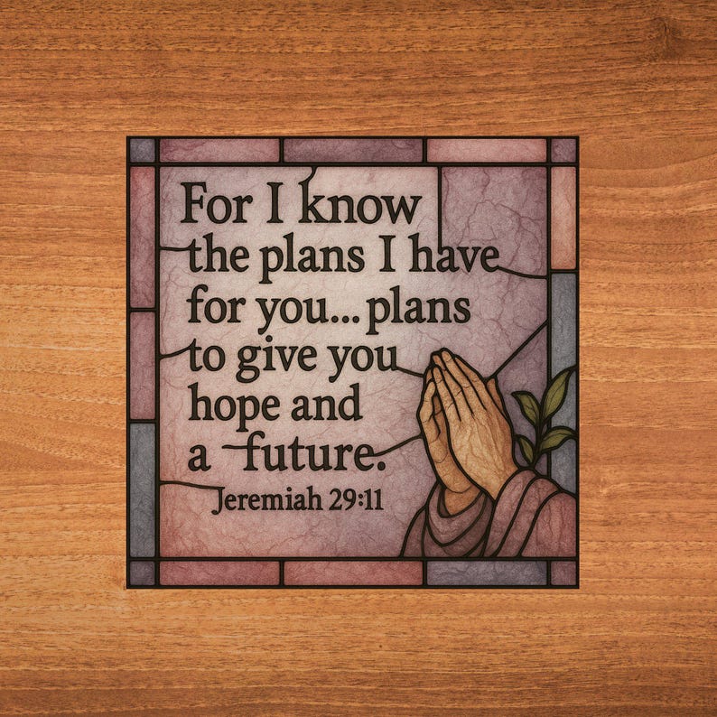 Jeremiah 29 11 Bible Verse Ceramic Art Tile Christian Decor Bookshelf ...