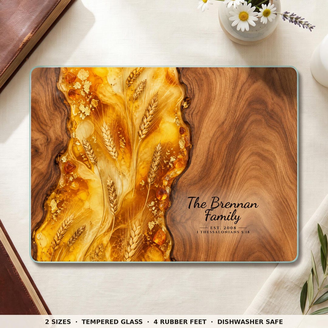 1 Thessalonians 5:18 Cutting Board, Thanksgiving Harvest Wheat Art ...