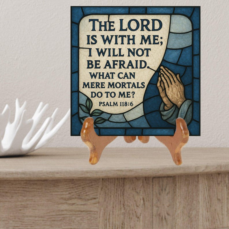 Scripture Tile Psalm 118 6 Bible Verse Ceramic Art Tile Christian Decor Bookshelf Wall ...