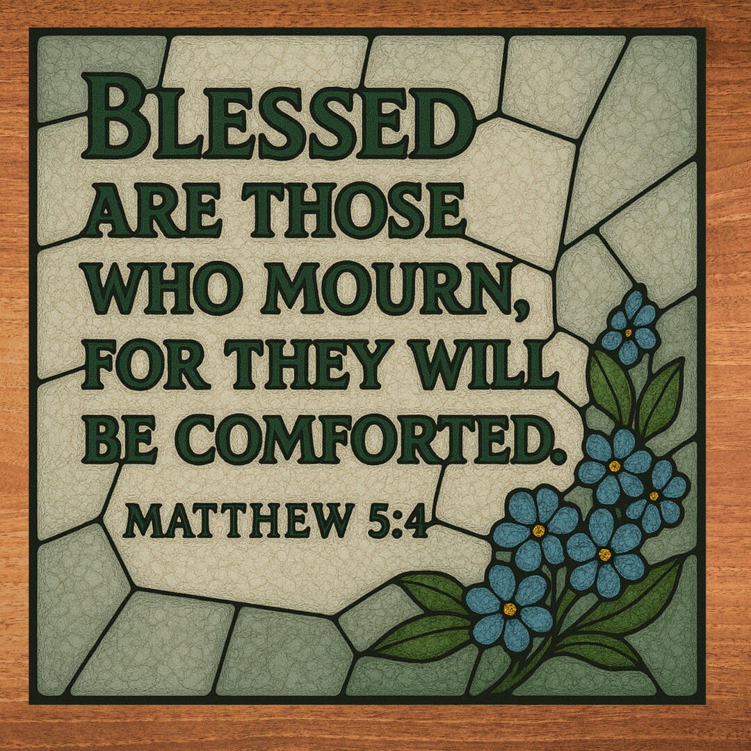 Matthew 5 4 Bible Verse Ceramic Art Tile Christian Decor Bookshelf Wall ...