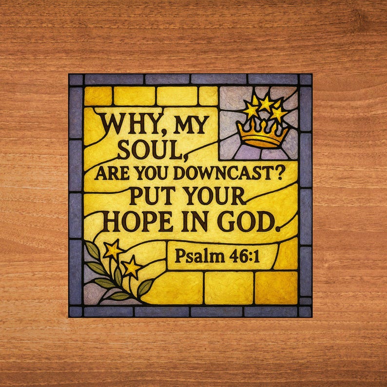 Psalm 46 1 Bible Verse Ceramic Art Tile Christian Decor Bookshelf Wall ...