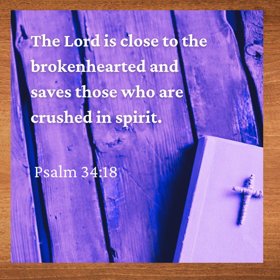 Psalm 34 18 Bible Verse Ceramic Art Tile Christain Faith Encouragement ...