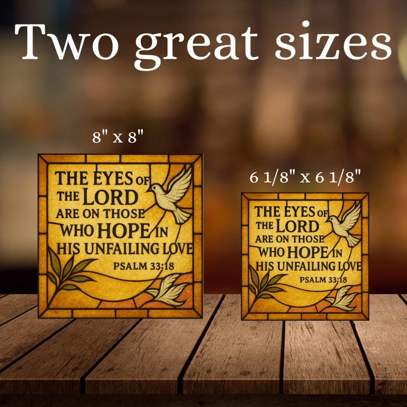 Psalm 33 18 Bible Verse Ceramic Art Tile Christian Decor Bookshelf Wall ...