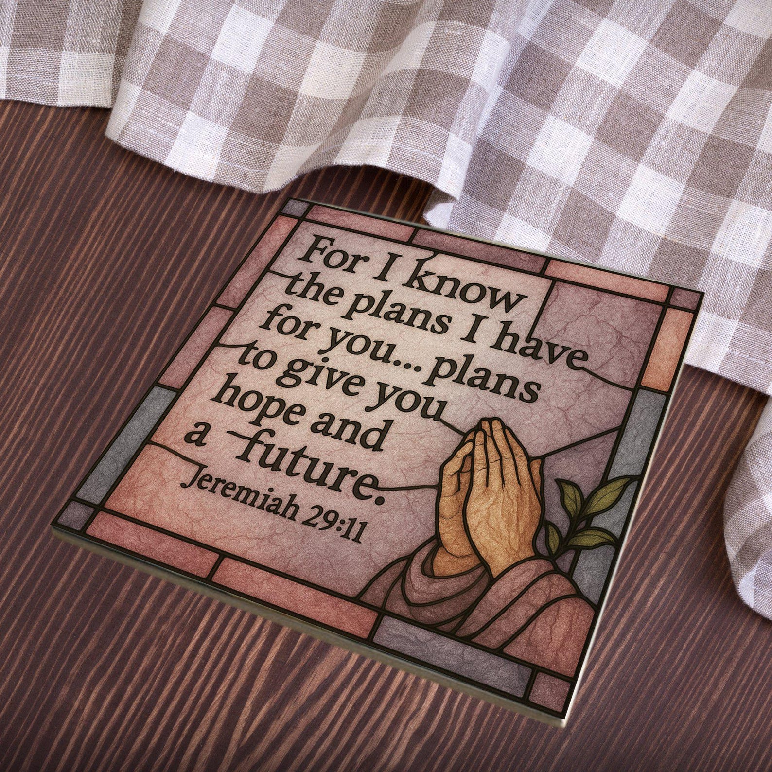 Jeremiah 29 11 Bible Verse Ceramic Art Tile Christian Decor Bookshelf ...