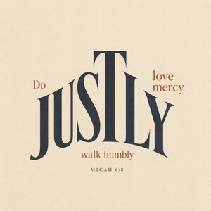 Do Justly, Love Mercy, Walk Humbly Ceramic Tile | Micah 6:8 | Scripture Typography Wall Art