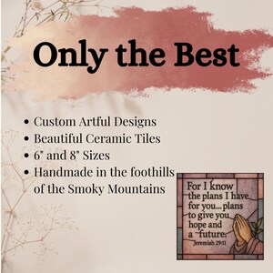 Jeremiah 29 11 Bible Verse Ceramic Art Tile Christian Decor Bookshelf ...