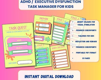 ADHD Task Planner for Kids | Fun Task Quest (Printable PDF)
