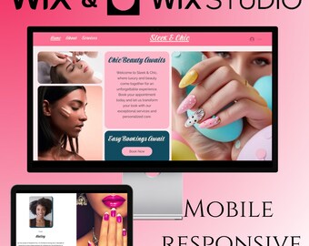Sleek Chic Pink Website Template | Wix Business Website | Wix Studio Template | Business Website Template | Pastel Website Template | Beauty