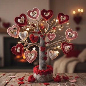 Valentine Tree Crochet Pattern – Photo Insert Amigurumi (PDF Pattern)