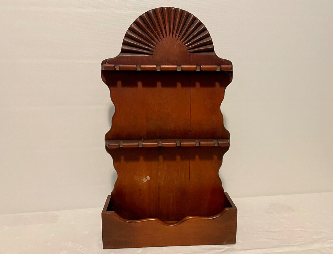 Vintage Spoon Rack 1970's 12 Spoon Holder With Storage Etsy